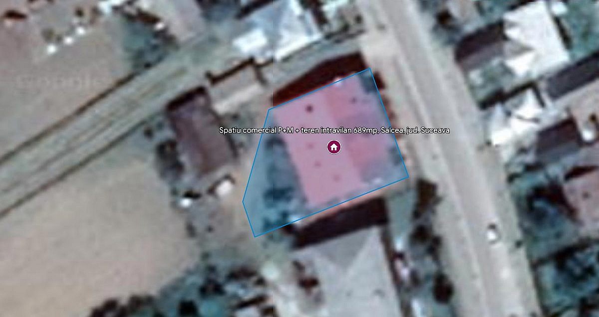 Spatiu comercial P+M + teren intravilan 689mp, Salcea, jud. Suceava