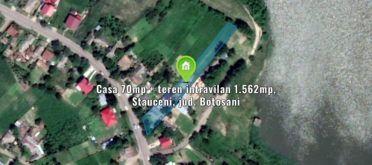 Casa 70mp + teren intravilan 1.562mp, Stauceni, jud. Botosani