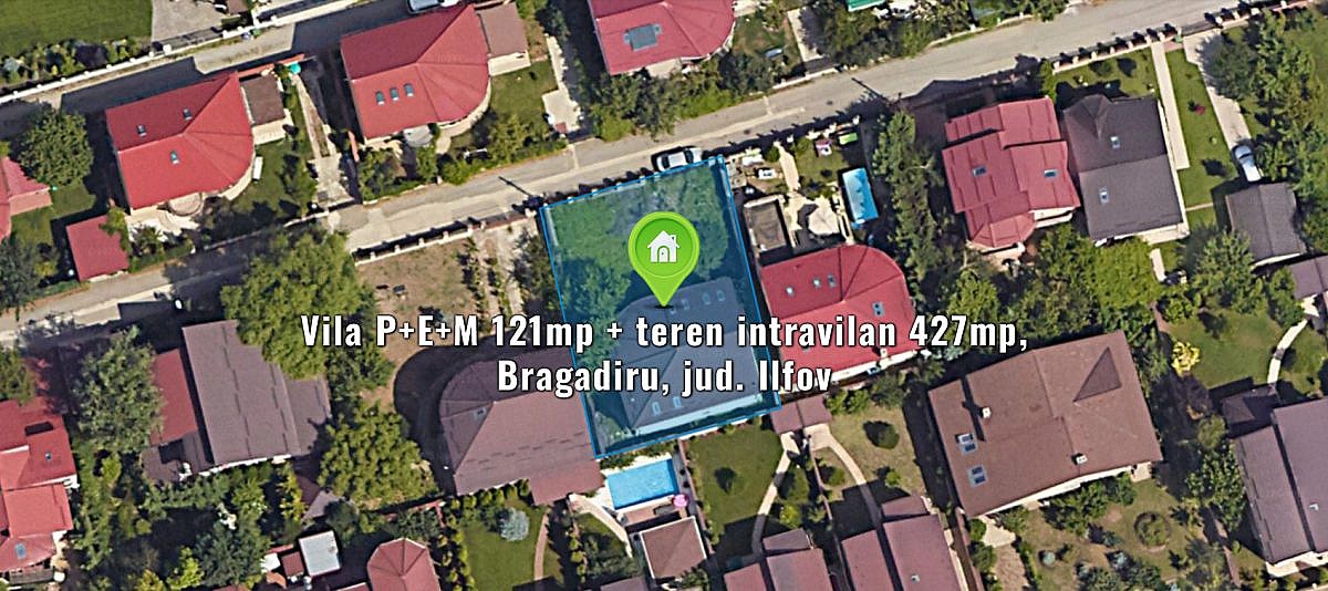 Vila P+E+M 121mp + teren intravilan 427mp, Bragadiru, jud. Ilfov