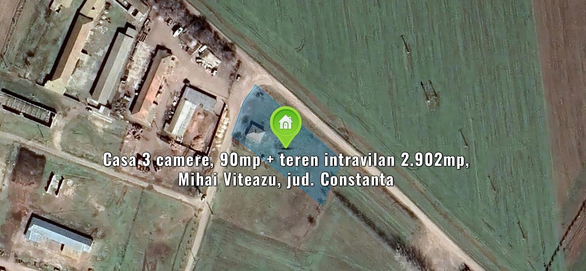 Casa 3 camere, 90mp + teren intravilan 2.902mp, Mihai Viteazu, jud. Constanta