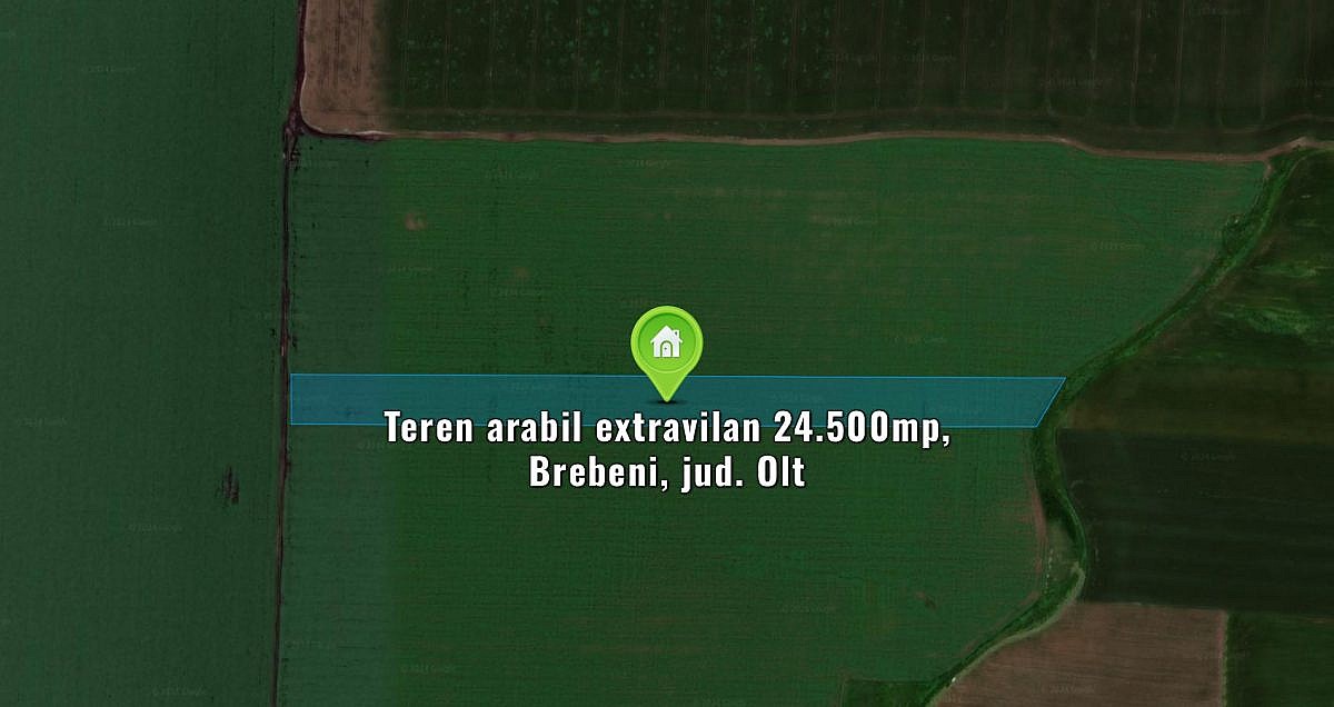 Teren arabil extravilan 24.500mp, Brebeni, jud. Olt