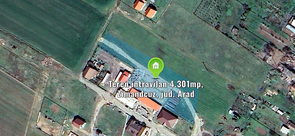 Teren intravilan 4.301mp, Zimandcuz, jud. Arad