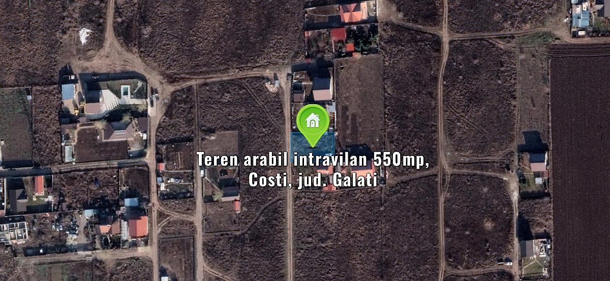 Teren arabil intravilan 550mp, Costi, jud. Galati