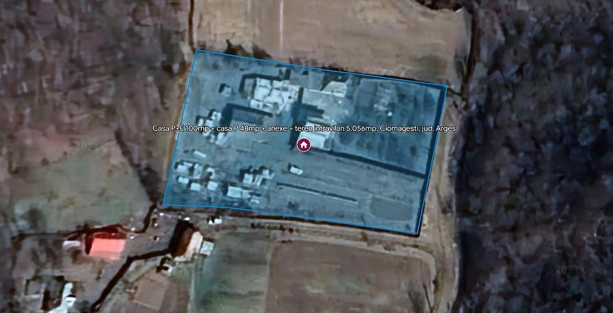 Casa P+E 100mp + casa P 48mp + anexe + teren intravilan 5.056mp, Ciomagesti, jud. Arges