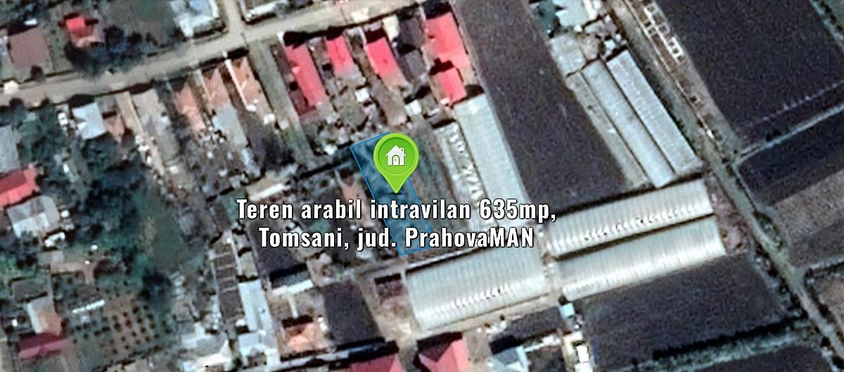 Teren arabil intravilan 635mp, Tomsani, jud. Prahova