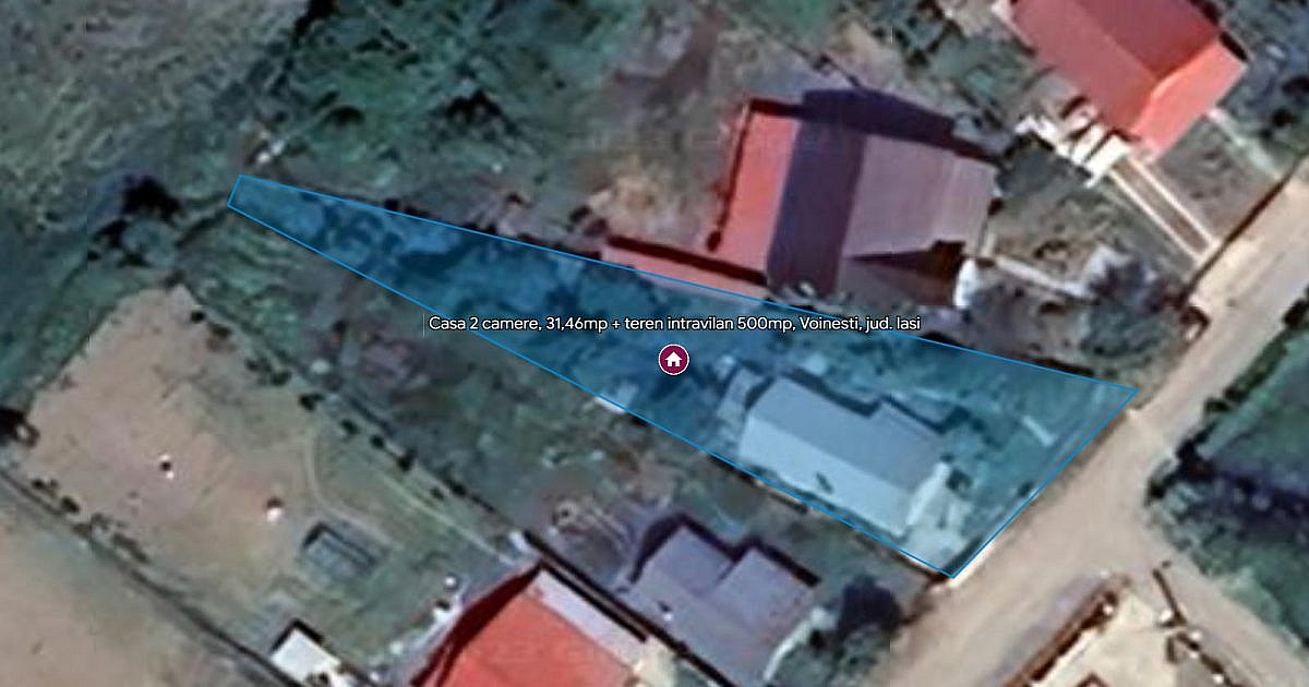 Casa 2 camere, 31,46mp + teren intravilan 500mp, Voinesti, jud. Iasi