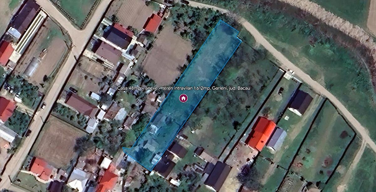 Casa 48mp + anexe + teren intravilan 1.612mp, Garleni, jud. Bacau