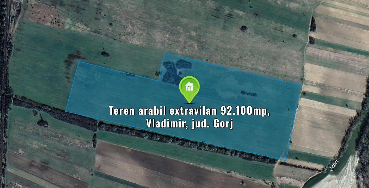 Teren arabil extravilan 92.100mp, Vladimir, jud. Gorj