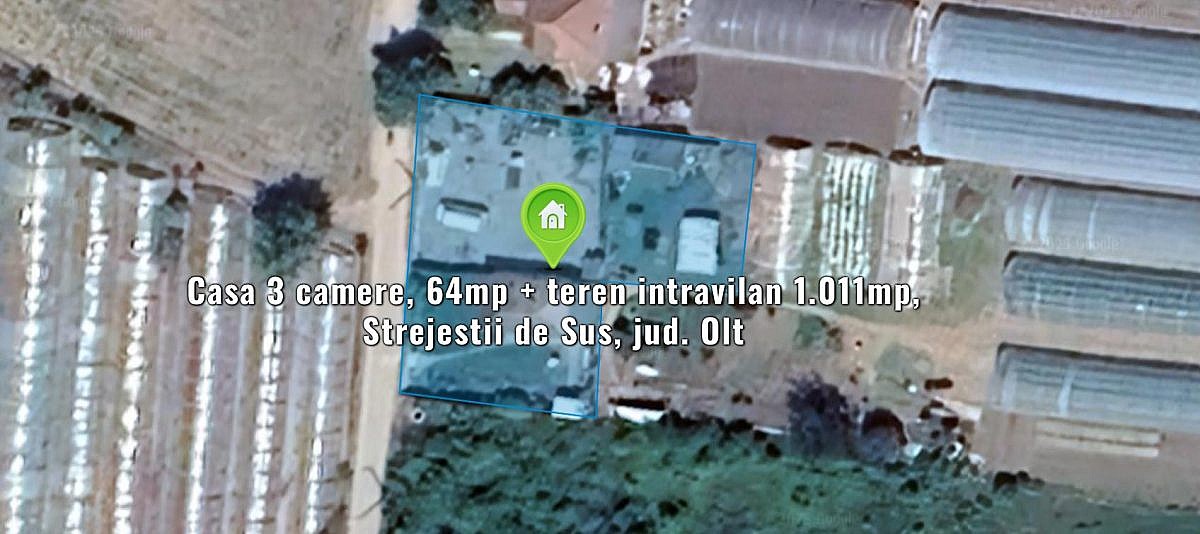 Casa 3 camere, 64mp + teren intravilan 1.011mp, Strejestii de Sus, jud. Olt