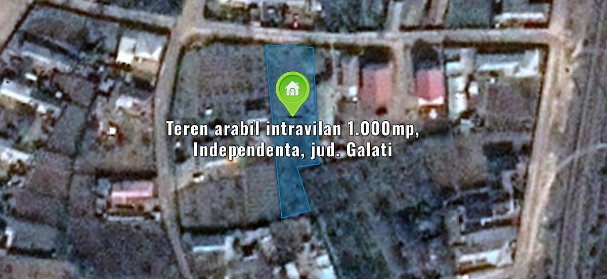 Teren arabil intravilan 1.000mp, Independenta, jud. Galati
