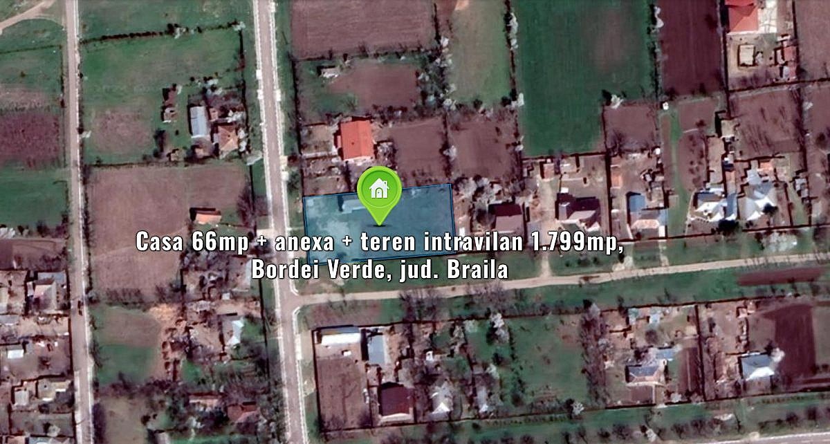 Casa 66mp + anexa + teren intravilan 1.799mp, Bordei Verde, jud. Braila
