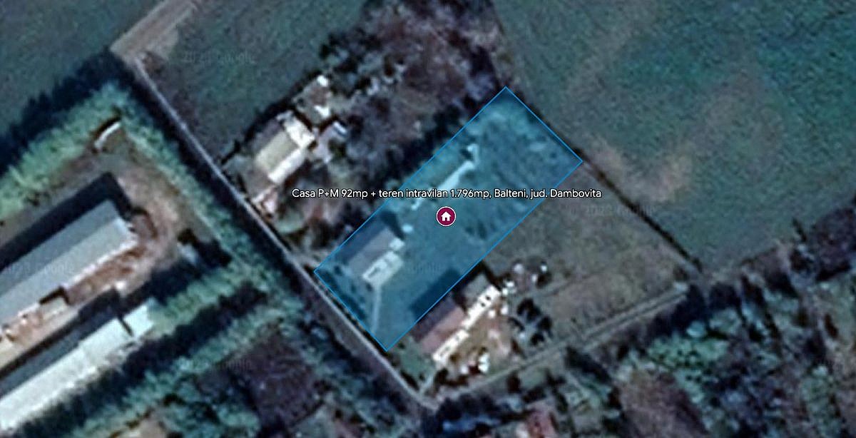 Casa P+M 92mp + teren intravilan 1.796mp, Balteni, jud. Dambovita