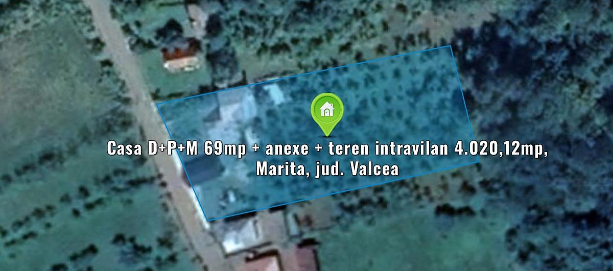 Casa D+P+M 69mp + anexe + teren intravilan 4.020,12mp, Marita, jud. Valcea
