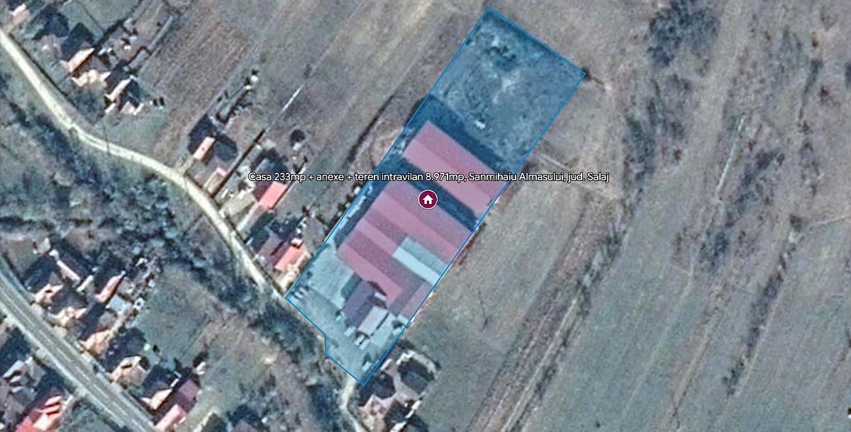 Vila P+E+M 233mp + anexe + teren intravilan 8.971mp, Sanmihaiu Almasului, jud. Salaj