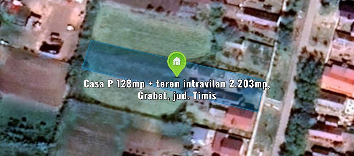 Casa P 128mp + teren intravilan 2.203mp, Grabat, jud. Timis